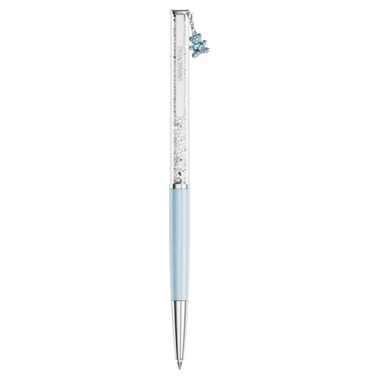 Crystalline ballpoint pen Teddy, Blue, Blue lacquered, Chrome plated
